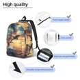 thumbnail image 5 of Naloa Canvas Backpack for Men Women Sailing Dancing Dolphin Print Rucksack Casual Travel Daypack Large and Small Durable College Tote Satchel Bookbag for Teens, 5 of 8