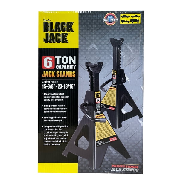 Torin Black Jack 6 Ton Steel Jack Stands Pair - T46002W - Walmart