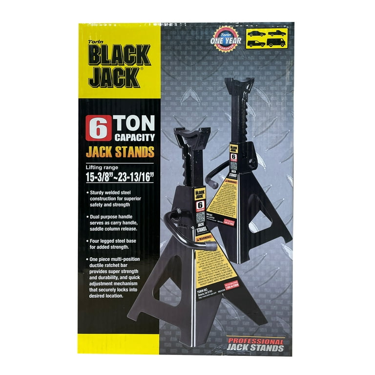 Torin Black Jack 6 Ton Steel Jack Stands Pair - T46002W - Walmart.com