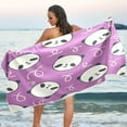 thumbnail image 7 of Cute Panda's Heads Beach Towel - Lightweight Compact Oversized Travel Towels - Super Absorbent Quick Dry Towel for Swimming Camping Holiday（404） Wash cloth, 7 of 7