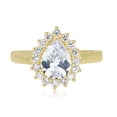thumbnail image 2 of AVORA 10K Yellow Gold 1.75 Carat Pear-shape Simulated Diamond CZ Halo Fashion Ring  - Size 8, 2 of 6