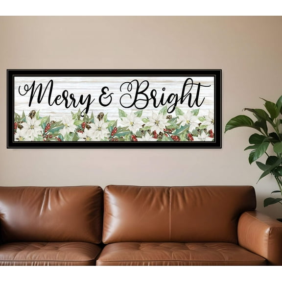 Merry and Bright Black Framed Print Wall Art