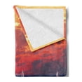 thumbnail image 2 of Sailboat Soft Flannel Fleece Throw Blanket, Sailboat Sailing on a Calm Evening Setting Sun Colored Sky Scenery, Cozy Plush for Indoor and Outdoor Use, 70" x 90", Dark Blue Orange White, by Ambesonne, 2 of 5