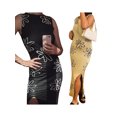 thumbnail image 3 of Vestido ajustado de punto con estampado Txlixc para mujer Y2K verde ahuecado Midi vestidos sin mangas 2021 vestido de playa de verano Txlixc  Estilo de ocio, 3 of 4