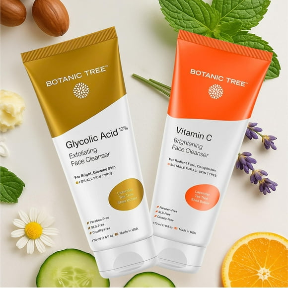 Set limpiador facial Botanic Tree, kit de lavado facial doble