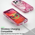 thumbnail image 3 of Mantto for iPhone 12 / 12 Pro Case, 3 in 1 Slim Crystal Rubber Bumper Marble Pattern Hard PC Soft Silicone Drop Protection Women Girls Cover for iPhone 12 / 12 Pro, Marble, 3 of 7