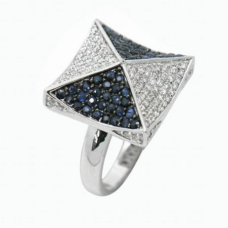 DeBuman 14K Gold Sapphire and Diamond Solid Ring