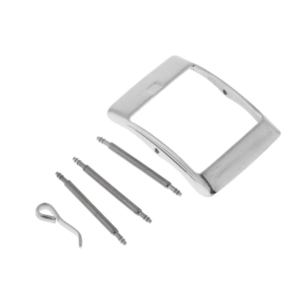 Piezas de reloj de con pasador de y hebilla de correa de material acero inoxidable - Plata, 18mm Yinane Hebilla con pasador