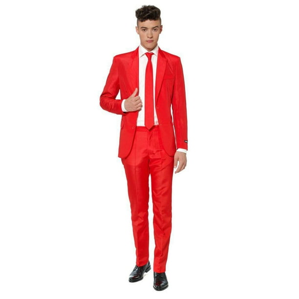 Suitmeister Red Suit Tie Adult Jacket Pants St. Valentine Day Christmas  SM-XL