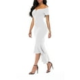 thumbnail image 5 of KISSMODA Womens Dresses Semi Formal Sexy Midi Fit Party Cocktail Wedding Guest Layd White Dresses, 5 of 7