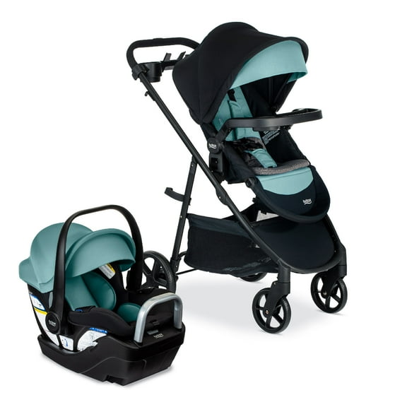 Britax Willow Brook S Baby Travel System, Infant Car Seat and Stroller Combo, Jade Onyx, 43 lb.