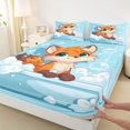 thumbnail image 3 of Erosebridal Fox Fitted Sheet Full for Boys Girls, Bubble Bath Bed Set, 3-Piece 1 Fitted Sheet and 2 Pillowcases, 3 of 6