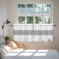 thumbnail image 4 of Gray Solid Color Texture Tier Curtains, Simple Grey Stripes Light Filtering Kitchen Curtains, 2Pcs Rod Pocket Half Window Treatments Panels for Sink Cafe Cabinet Camper 27.5x24 Inches, 4 of 9