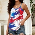 thumbnail image 4 of Women's 250th Anniversary Cami Tops Spaghetti Strap Sleeveless Flag Print Celebration Vest Soft Casual Summer Daily Tank Top,S,#01 White, 4 of 5