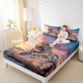 thumbnail image 4 of jejeloiu Jungle Tiger Pattern Full Size Sheets,Colorful Sky Bed Sheets For Boys Girls 4pcs, 4 of 7