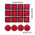 thumbnail image 3 of Sturdy Flocking Christmas Hanging Charm 12pcs 8cm Stylish Shatterproof Baubles for Home and Office Holiday Decoration dark brown, 3 of 5