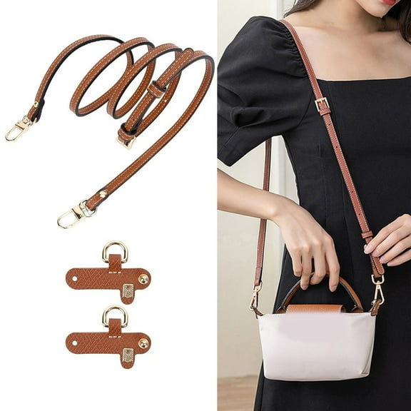 ZenCart Adjustable Bag Strap Kit Faux Leather Shoulder Strap with Metal Buckles Crossbody Handbag Strap Replacement for Women's Mini Shoulder Bag