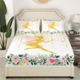 thumbnail image 3 of Erosebridal Princess Fairy Elf Bed Sheets Set Full Size,Pink Flower Bedding Full Size,Bling Room Decortive,Breathable,4pcs, 3 of 7