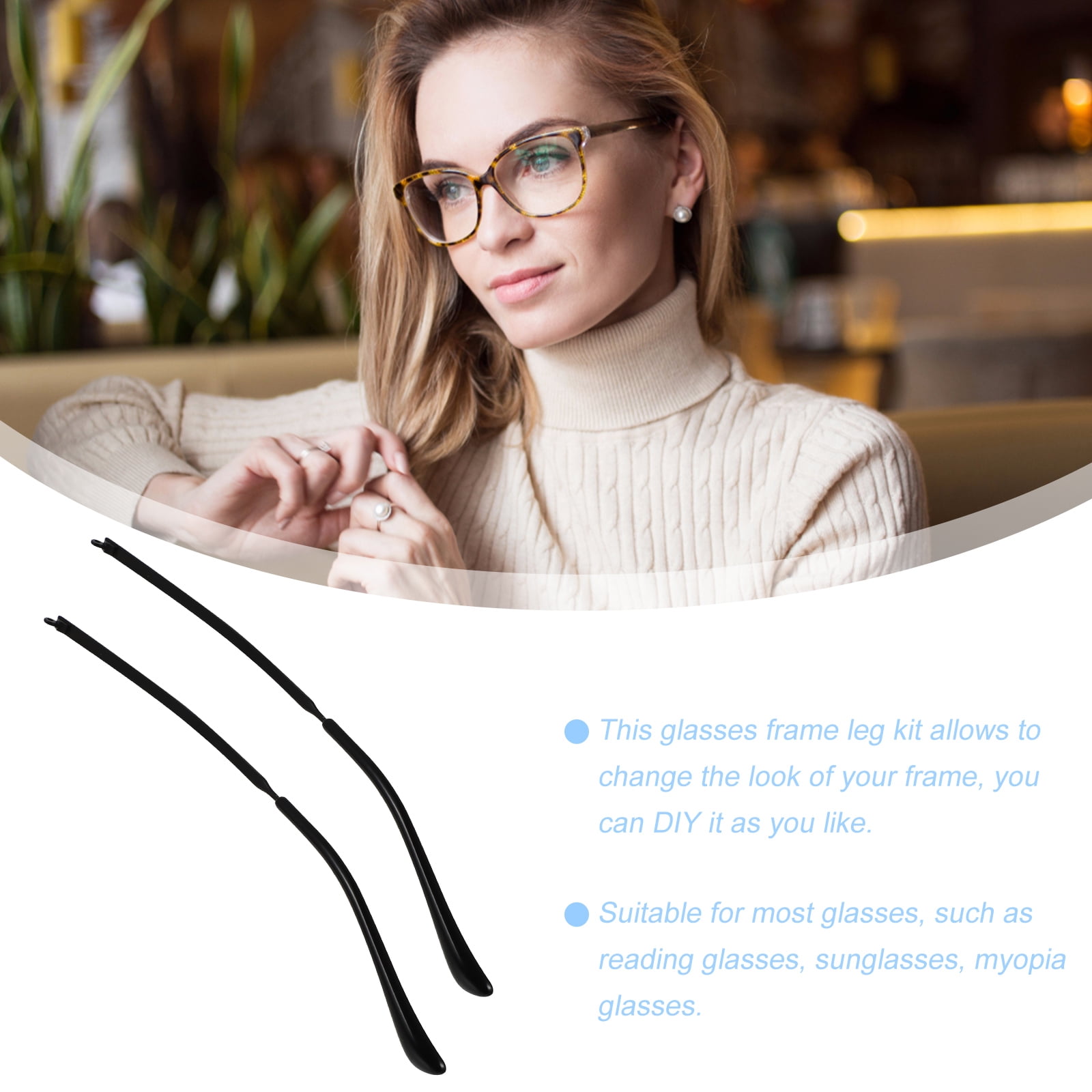 1 Pair Glasses Frame Hinged Arms Metal Reading Glasses Arms