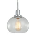 thumbnail image 2 of Woodbridge Lighting Austin 1-Light Glass Mini-Pendant in Bronze/Clear Seedy, 2 of 5