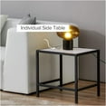 thumbnail image 6 of Modern Nesting Coffee Table Square & Rectangle,Black Metal Frame with Wood Marble Color top, 6 of 9