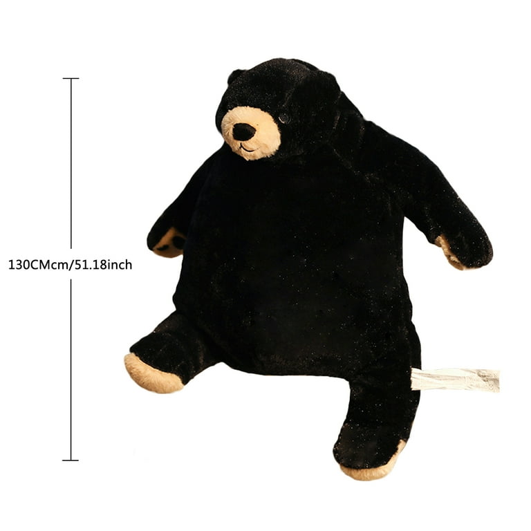 Jyyybf Big Brown Bear Plush Toys Stuffed Animal Doll Djungelskog Brown Plush Teddy Bear Toys for Kids Black Black 130cm, Size: 130 cm