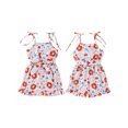 thumbnail image 3 of Aojekbee 4th of July Toddler Rompers Overalls Girls Stars Balloon Print Tie-Up Spaghetti Strap Sleeveless Bodysuits Jumpsuit with Belt, 3 of 10