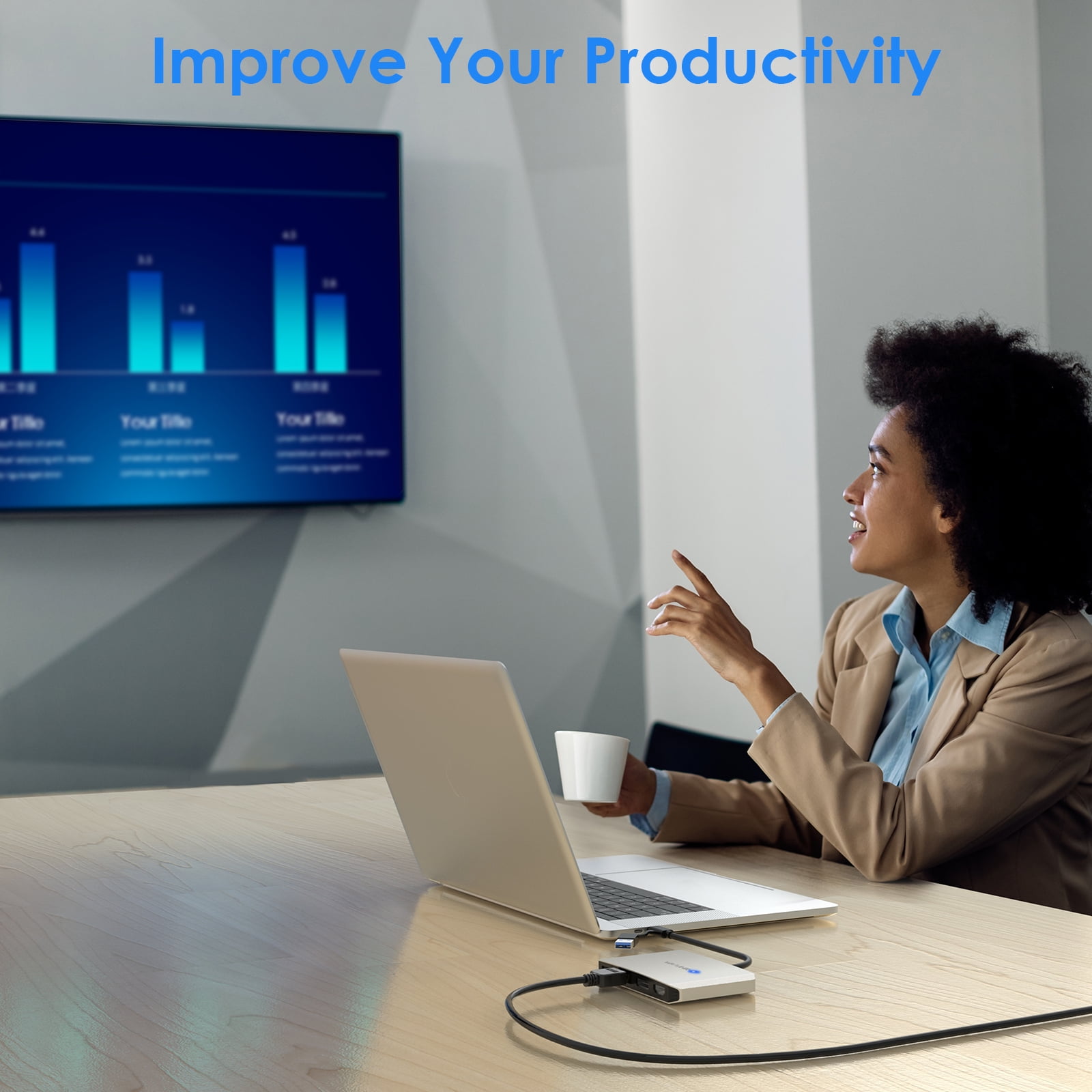 WAVLINK DisplayLink Dual Monitor 4K@60Hz Hub, USB 3.0/USB C to DisplayPort and HDMI Adapter