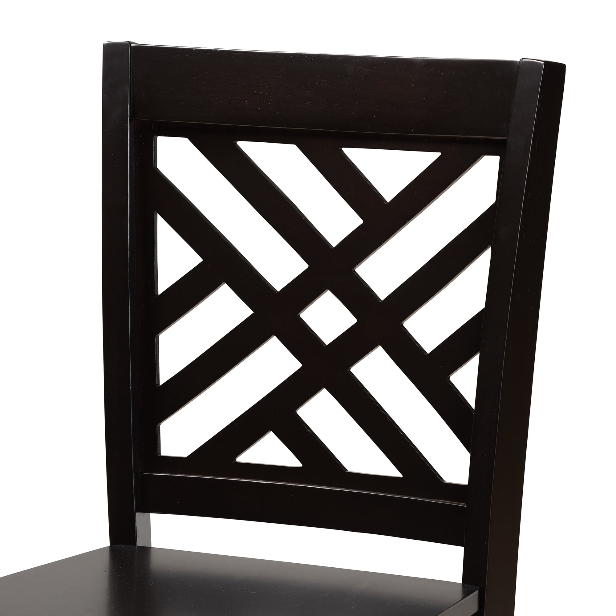 Baxton Studio Caron Modern and Contemporary Transitional Dark Brown Finished Wood 2-Piece Counter Stool Set