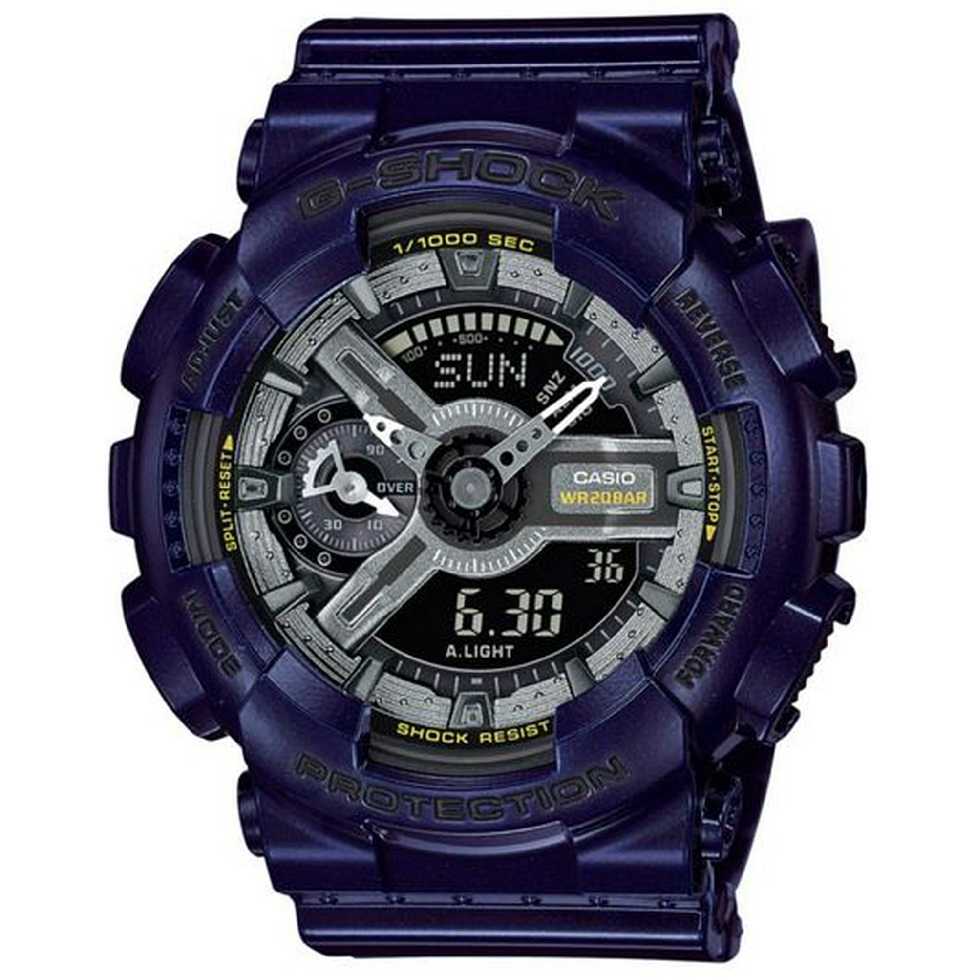 New G Shock S Series Small Analog Digital 3D Dark Metallic Blue Resin Watch Walmart