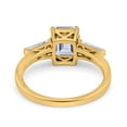 thumbnail image 3 of Yellow Tone, Simulated Cubic Zirconia Size-10 Art Deco Wedding Bridal Engagement Ring Emerald Cut 8mmx6mm Baguette Ring 925 Sterling Silver, 3 of 7