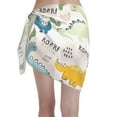 thumbnail image 2 of Kll Childish Dinosaur Print Women'S Sarong Coverups Short Bathing Suit Wrap Skirt Beach Wrap Swimsuit Cover Ups, 2 of 7
