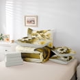 thumbnail image 6 of Manfei Retro Yellow Flower Bedding Comforter Set 7pcs for Girls, Watercolor Floral, Gold Gray Ombre Bed Sheets, Super Cozy Room Decor, 6 of 8
