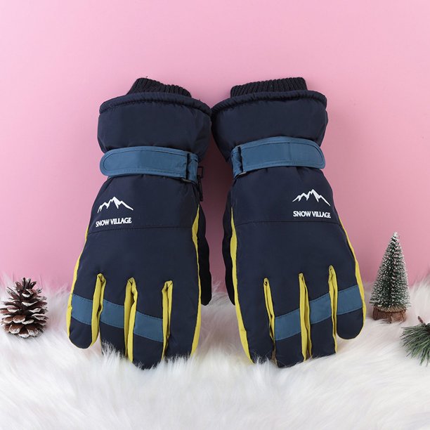 Guantes de esquí para hombre y mujer, antideslizantes, de tres capas, acolchados de algodón aterciopelado, impermeables, resistentes al desgaste, a prueba de frío, cálidos, para pantalla