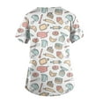 thumbnail image 3 of Difdany Scrub Tops Women Plus Size Scrub Shirts Print Short Sleeve V Neck Scrubs Cute Women Work Uniforms 2024 Nursing Top White 5XL, 3 of 3