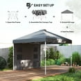 thumbnail image 4 of Homiyad 10' x 10' Pop Up Canopy Tent w/ Sidewall, Height Adjustable Instant Sun Shelter w/ Storage Pockets, Dark Gray, 4 of 8