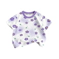 thumbnail image 6 of Asxite Toddler Girls Tshirt Floral Print Short Sleeve Crew Neck Casual Breathable Summer Tops 1-12Y, 6 of 6