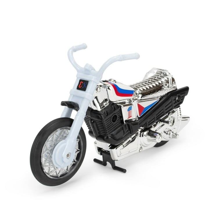 Evel Knievel Deluxe Silver High Jumper Stunt Cycle - Iconic Retro