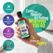 (4 pack) GuruNanda Farmed Mint Oil Pulling with Essential Oils & Vitamins D, E, K2 - Travel Size - 3 Fl oz