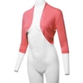 thumbnail image 5 of SSOULM Women's 3/4 Sleeve Open Front Bolero Shrug Cardigan with Plus Size, 5 of 5