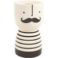thumbnail image 1 of Moustache Man avec Base Rayée Noir et Blanc, 1 of 1
