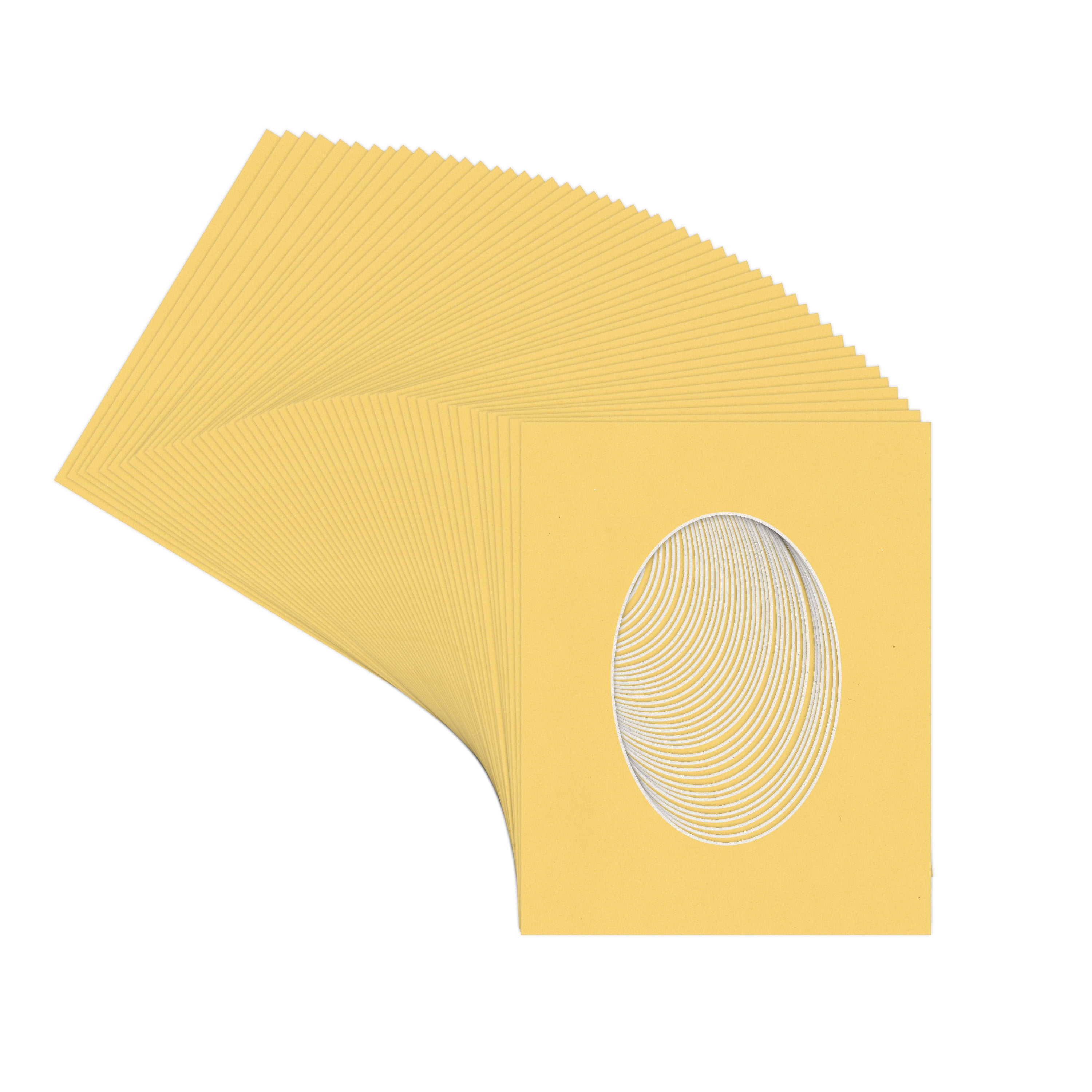 Light Orange Picture Frame Mat for 18x24 Frames - Oval Opening for 15x19 Photos - 50 Mats