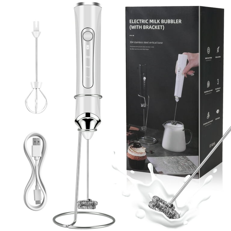 Busatia Rechargeable Handheld Milk Frother, White photo 1
