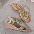 thumbnail image 6 of Mepaouo Womens Wedge Dressy Sandals Elastic Ankle Strap Summer Beach Shoes Open Toe Walking Sandal, 6 of 7