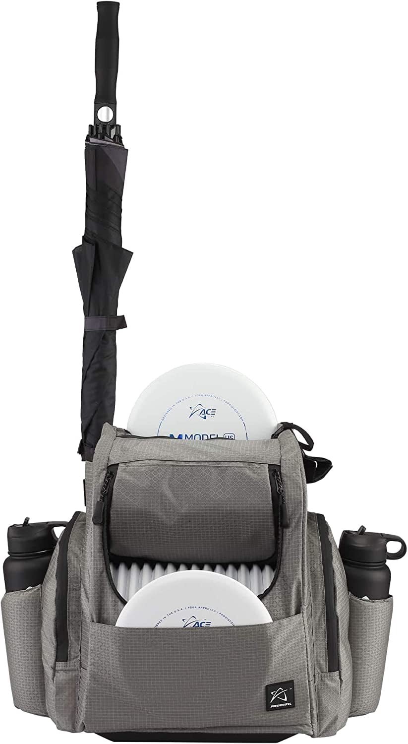 Prodigy Disc BP-2 V3 Disc Golf Backpack | Frisbee Golf Bag with 26+ Disc Capacity Plus Extra Storage | Pro Quality Disc Golf Bag Backpack | Tear and Water Resistant | Large Disc Golf Bag (Gray)