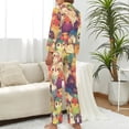 thumbnail image 2 of PoBuds Women's Long Sleeve Flannel Pajama Set Sleepwear Cute Bird Cartoon S, 2 of 5