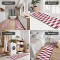 thumbnail image 5 of Pink and Black Argyle Pattern Kitchen Rugs Sets Of 3,Kitchen Runner Rugs Non Skid Washable,Decorative Kitchen Floor Mats for Kitchen,Sink,Laundry,17"x30"+ 17"x47" + 17"x59", 5 of 6