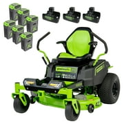 Greenworks 60V 42 Cordless Battery Crossover-Z Zero Turn Riding Lawn Mower + (6) 8Ah Batteries & (3) Dual Port Turbo Chargers 7409302