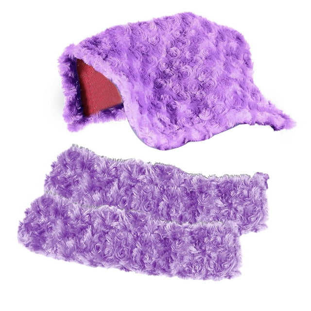 2 fundas para cuchillas de patines de hielo, regalo de invierno, portátiles, con toallas absorbentes, protectores de cuchillas de hockey para Púrpura