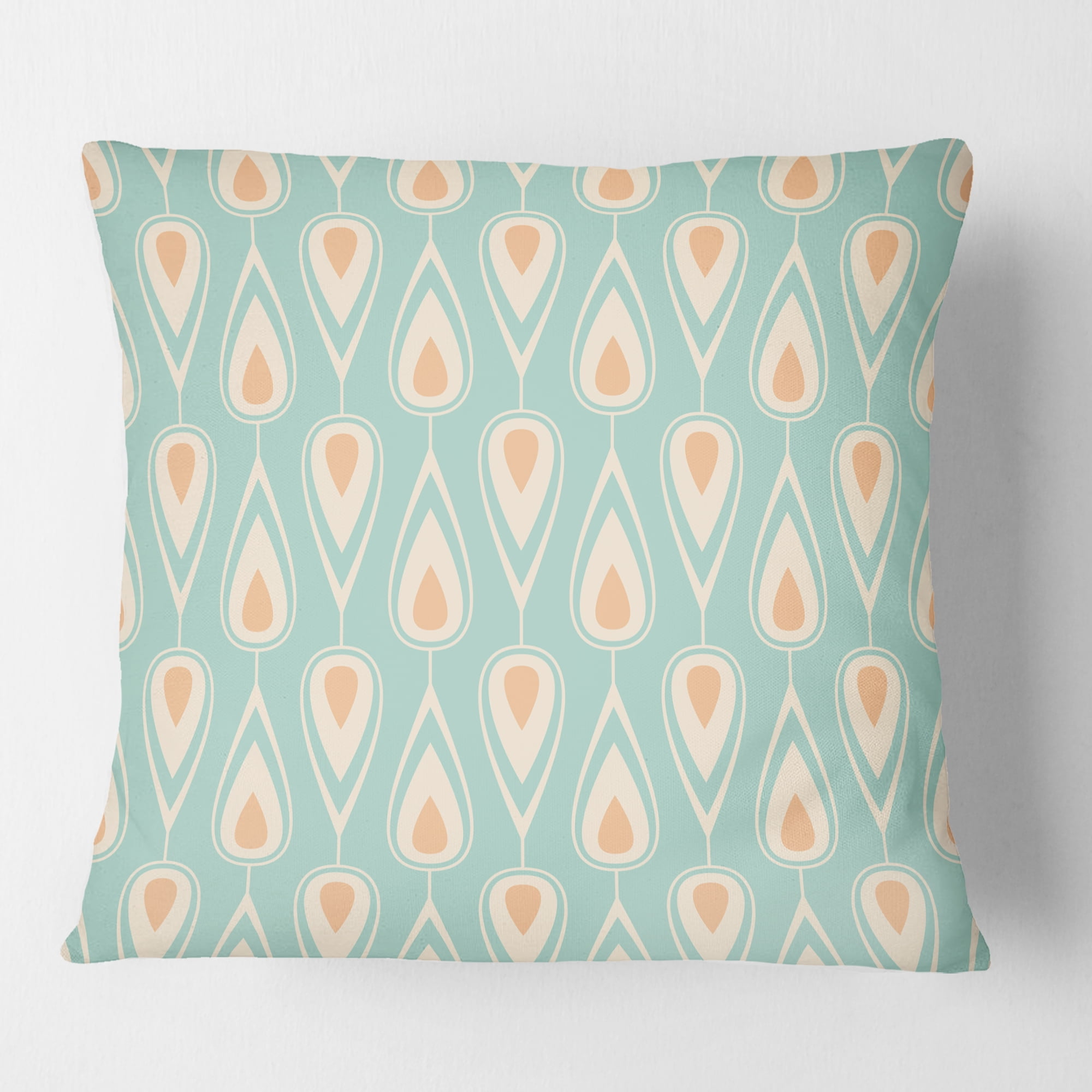 Designart Retro Ornamental Design VIII' Mid-Century Modern Throw Pillow - 16x16